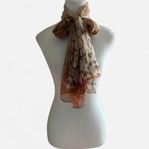 Elegant Tan and Brown Scarf